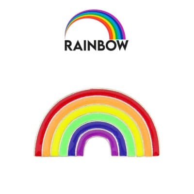 Rainbow Pin Badge - 25mm - Butterfly Clutch