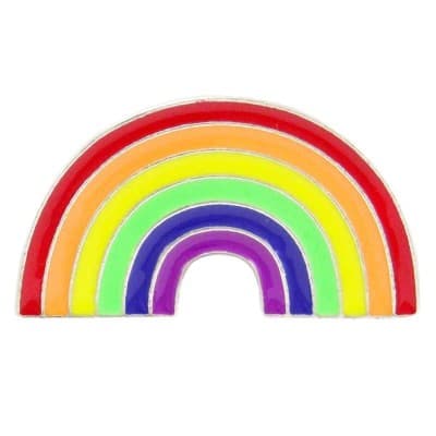 Rainbow Pin Badge - 30mm - Butterfly Clutch