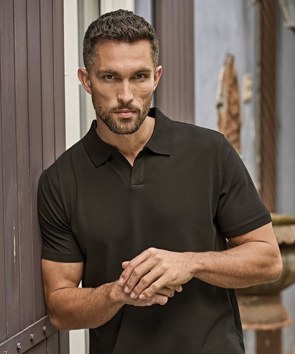Luxury stretch v-neck polo (1404)