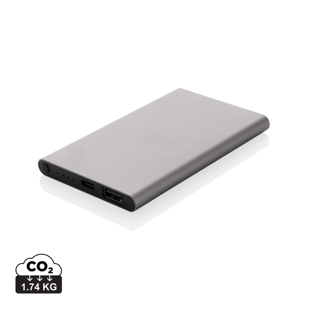 RCS recycled plastic/aluminium 4000mah powerbank with type C