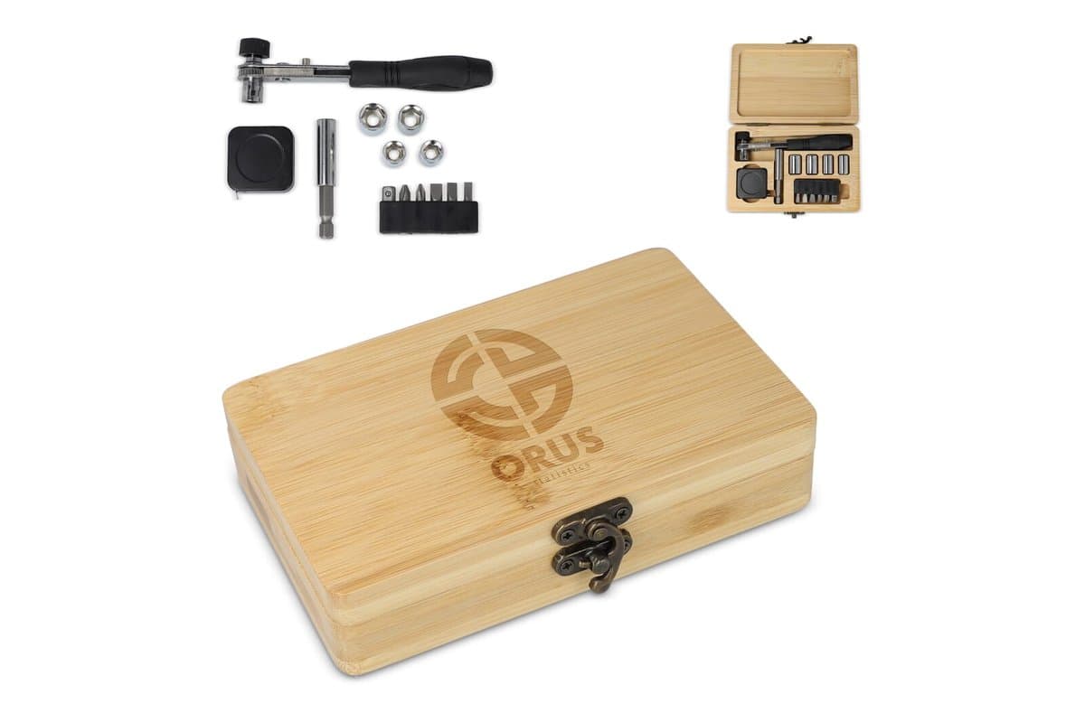 13pcs Tool set in bamboo box