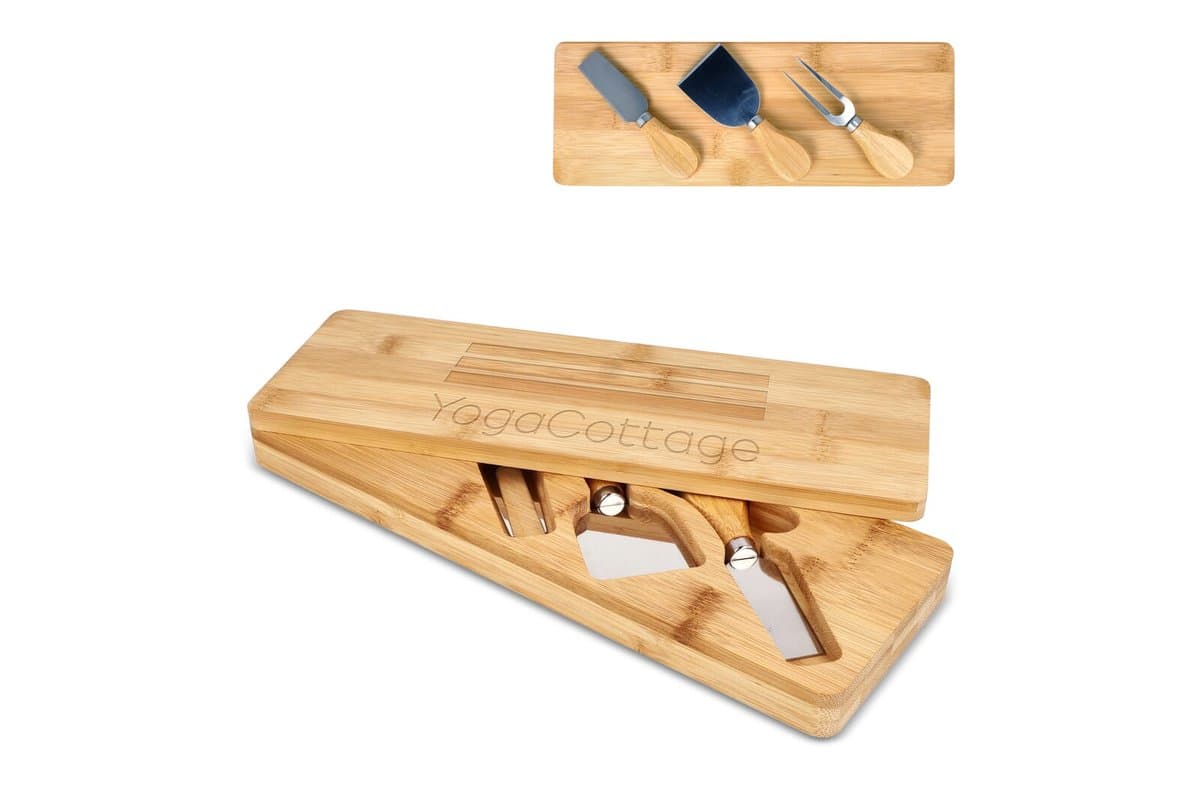 3pc Bamboo cheese serving set