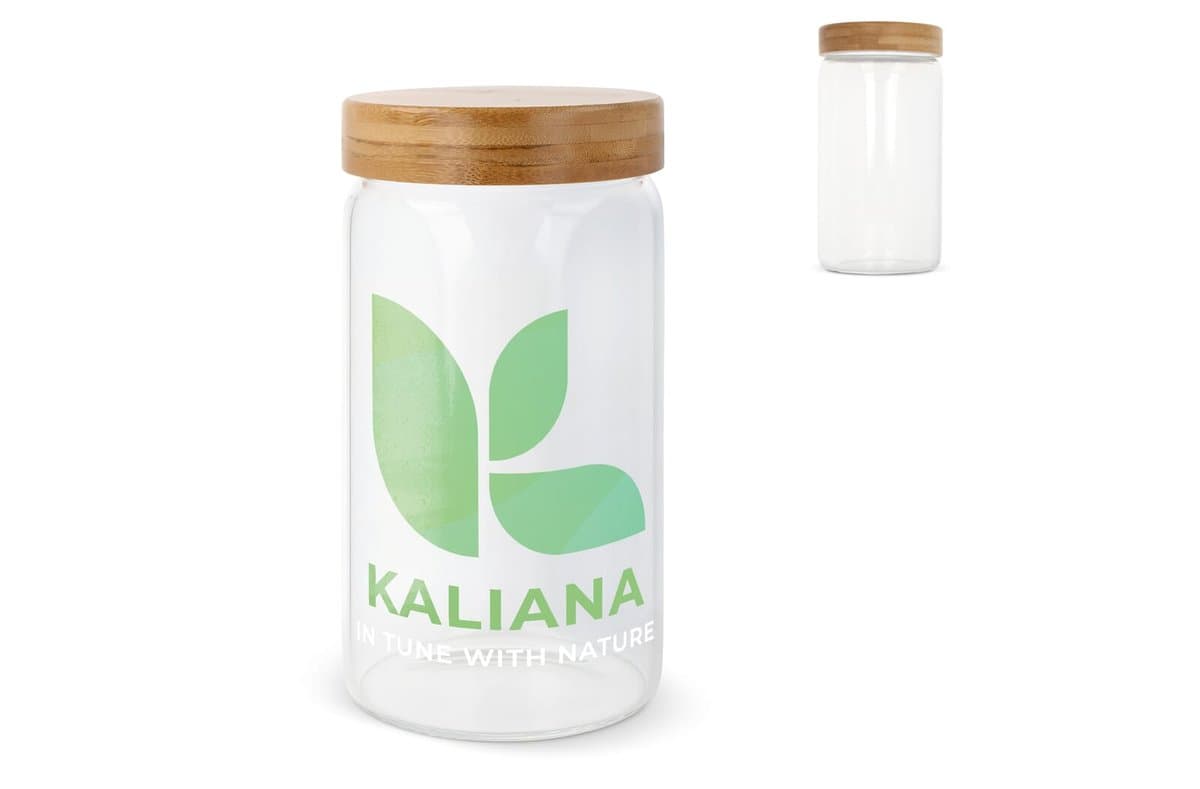 Canister glass & bamboo 1200ml